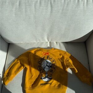 Chrome Hearts Yellow Crewneck Sweater with Graphic